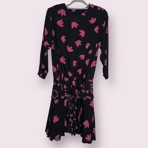 Vintage Carole Little Black and Pink Dress Medium